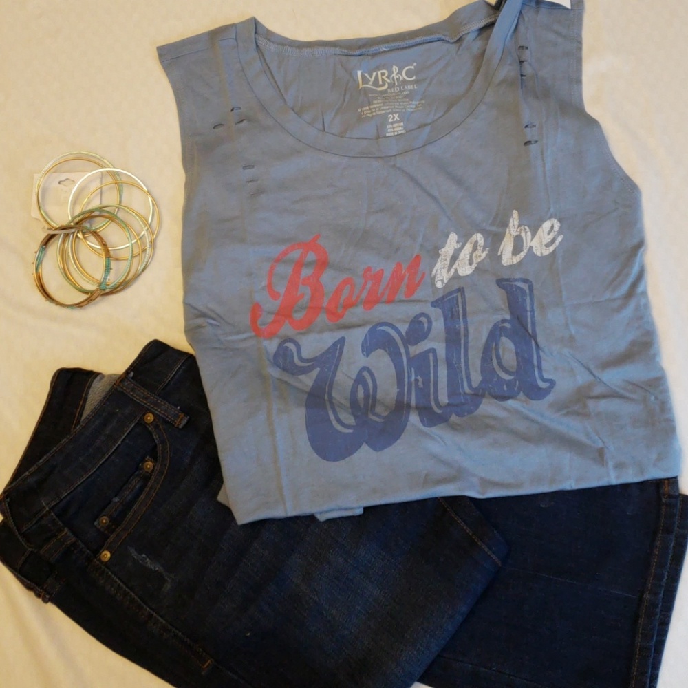 Destructed Graphic Tank - Born to Be Wild